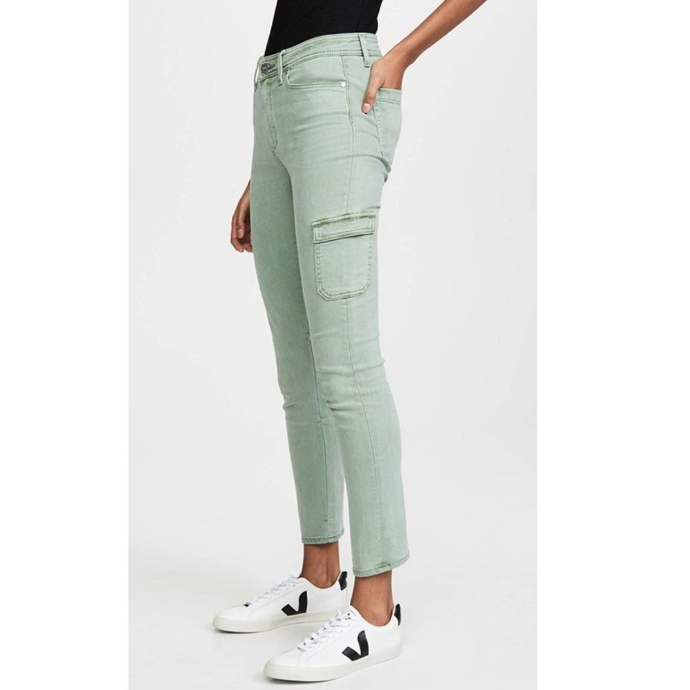 Paige Hoxton Skinny Ankle Cargo Pants in Green Size 27
